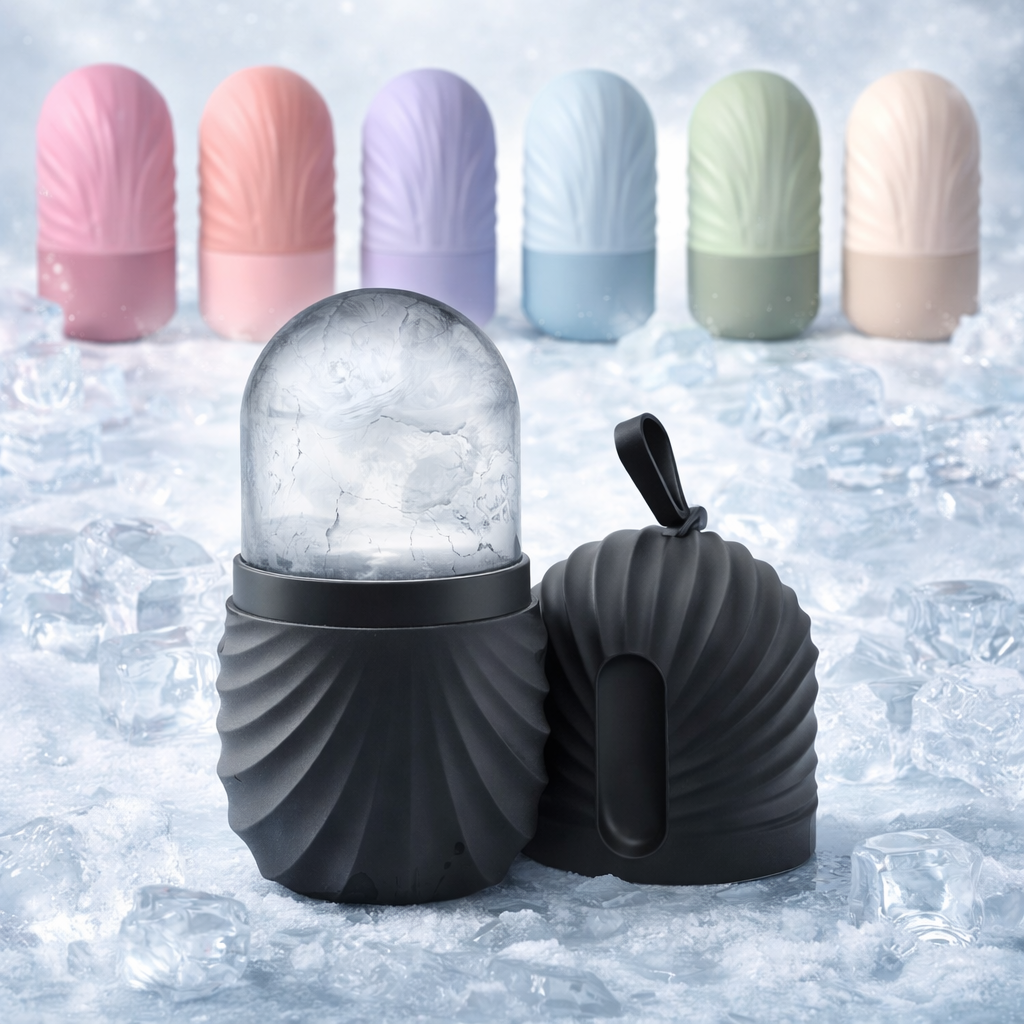 Portable Silicone Ice Roller for Face & Eyes — Cooling Facial Massage & Puffiness Relief Tool