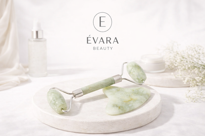Natural Jade Facial Massager Set – Cooling Roller & Gua Sha for Sculpting and Relaxation
